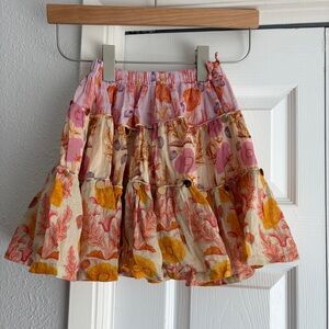 Pink Chicken Girls Floral Tier Skirt